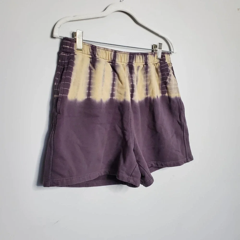 MADEWELL • Purple Beige Tie-Dye (Re)sourced Cotton Sweatshorts Sz M - Picture 3 of 7